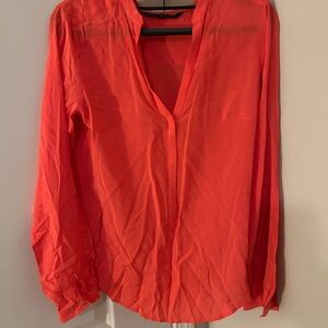 Zara Bold Orange Blouse Medium
